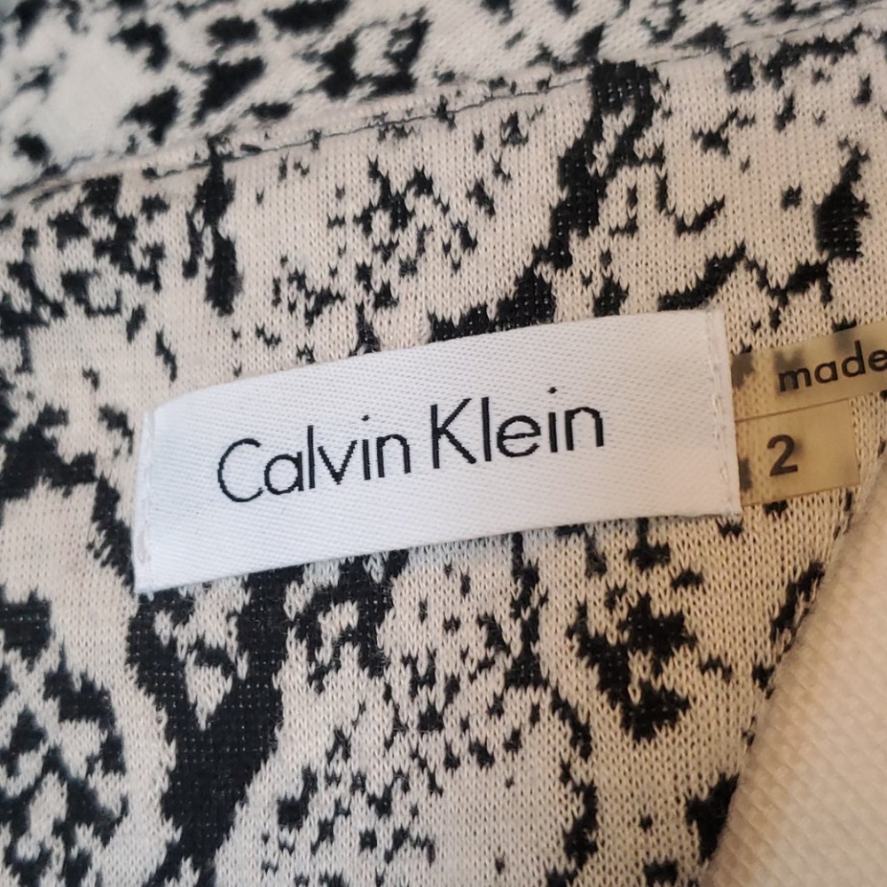 Calvin Klein Cream Black Python Pattern Dress Siz… - image 6